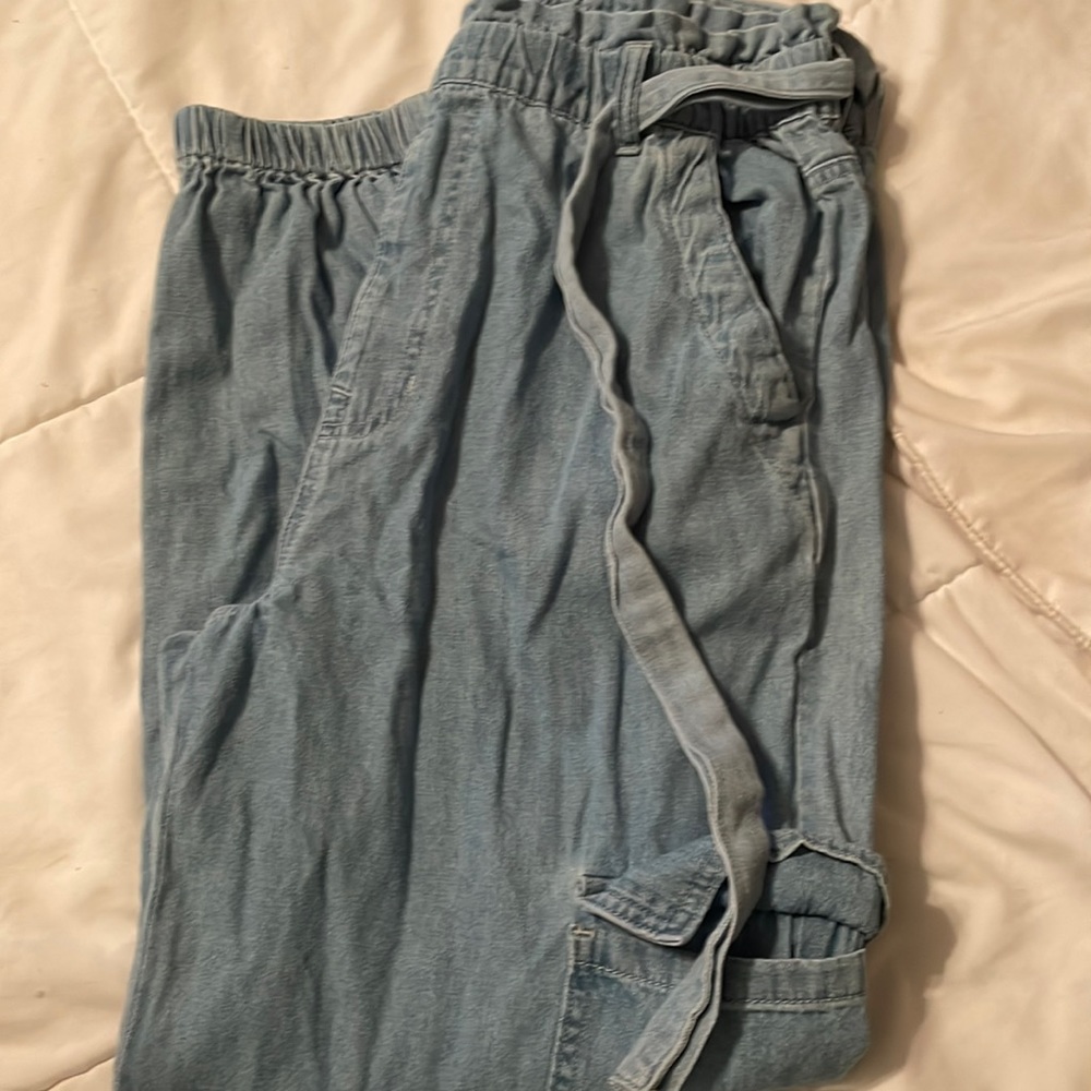Paper bag waist cargo pants